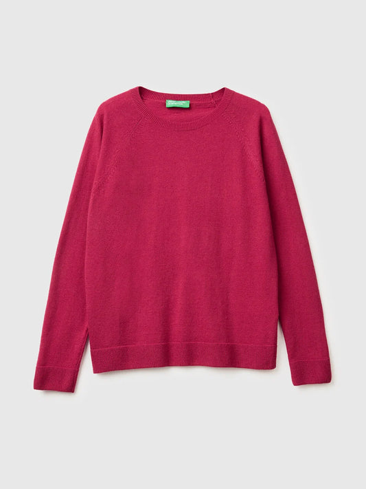 RED CREW NECK SWEATER IN CASHMERE AND WOOL BLEND
