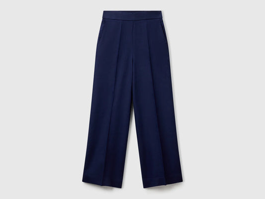 100% LINEN FULL LENGTH WIDE TROUSERS