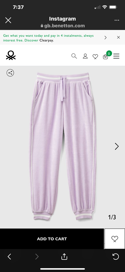 JUNIOR GIRL, CHENILLE JOGGERS