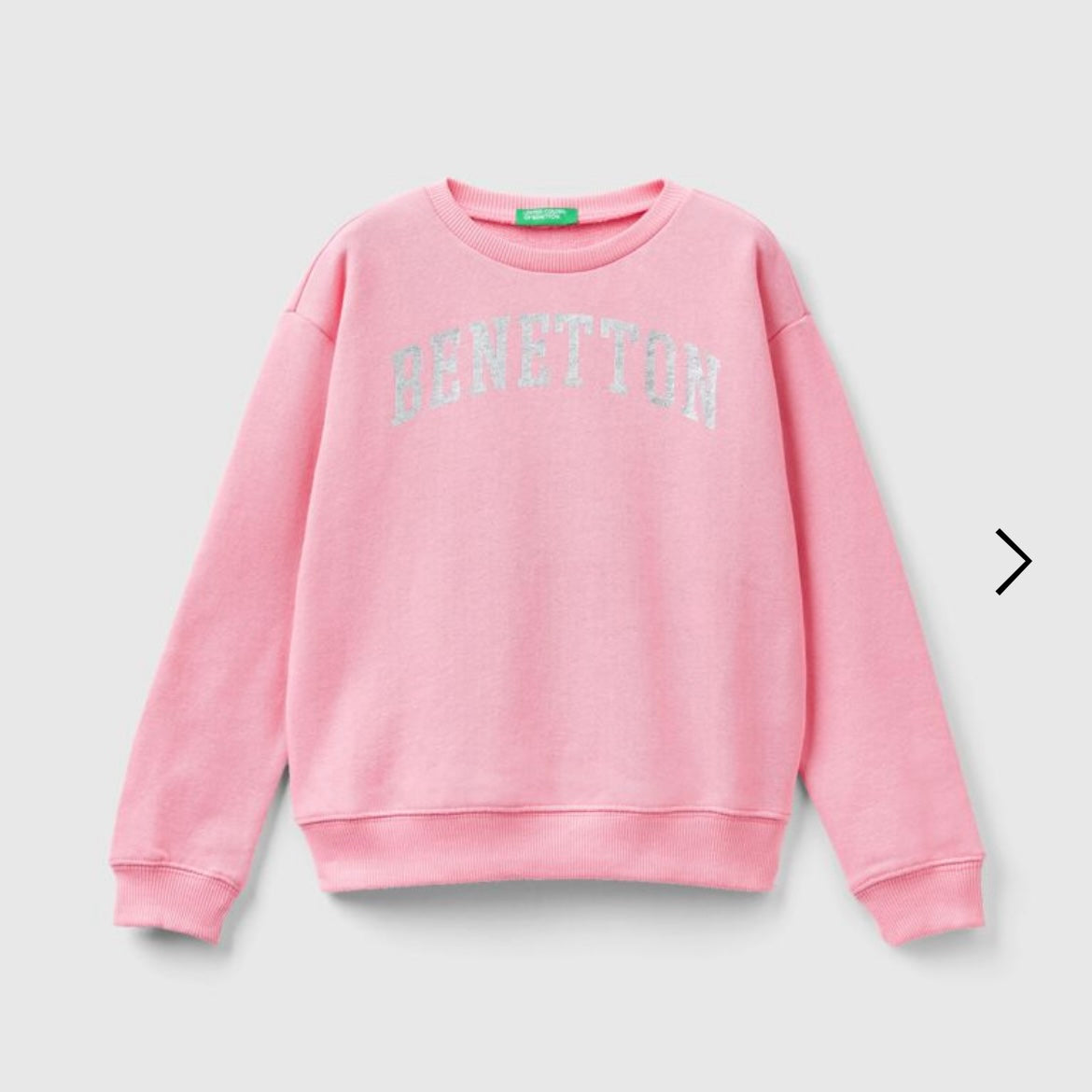 Junior Girls Pink Cotton Sweatshirt with Glitter Logo