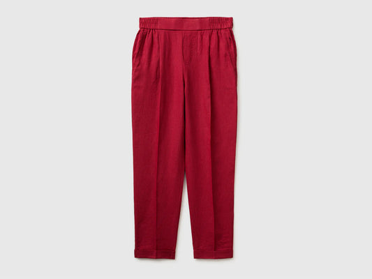 PURE LINEN CIGERETTE TROUSERS