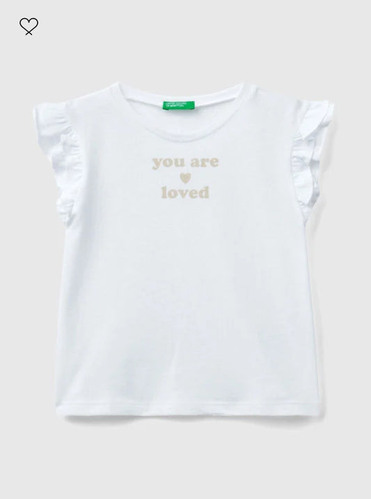 Toddler girl t-shirt with ruffles & print