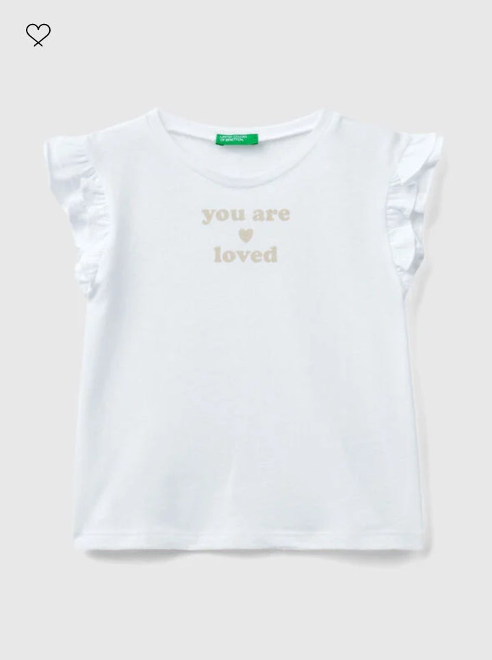 Toddler girl t-shirt with ruffles & print