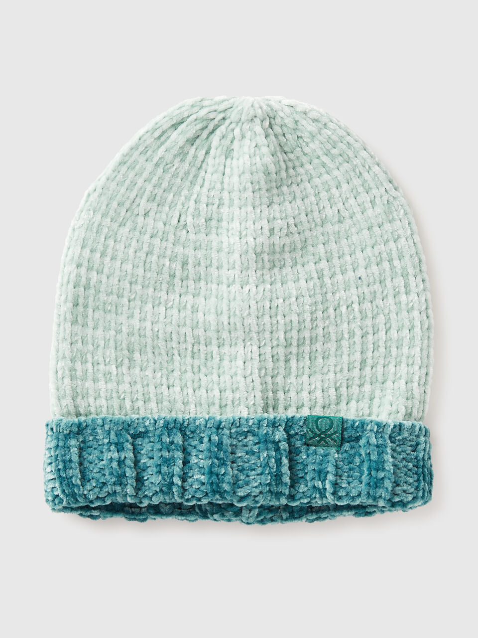 Soft chenille colour block hat