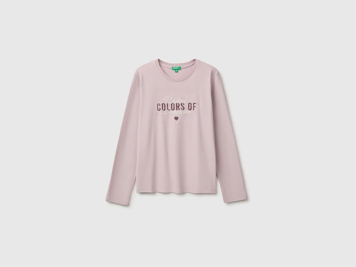 Long sleeve T-shirt with embroidery