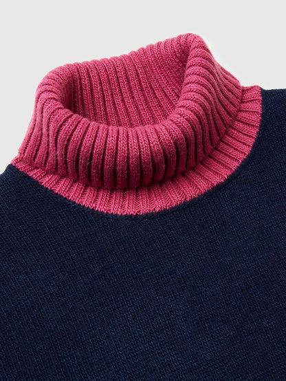 Colour Block Turtle Neck