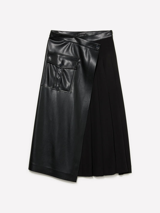 WRAP SKIRT WITH PLEATS