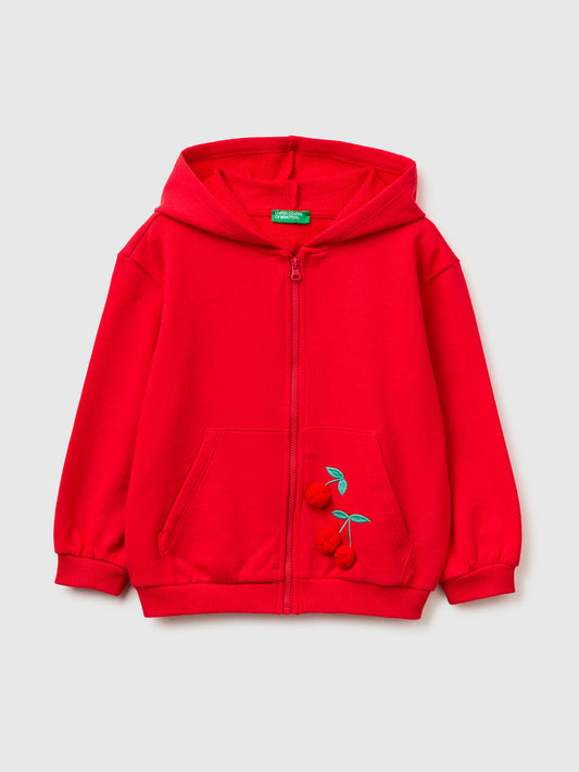 Zip jacket with cherry detail
