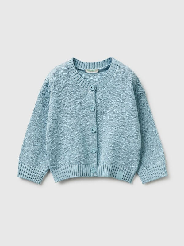 ORGANIC COTTON CREW NECK CARDIGAN