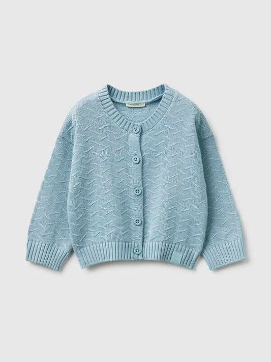 ORGANIC COTTON CREW NECK CARDIGAN