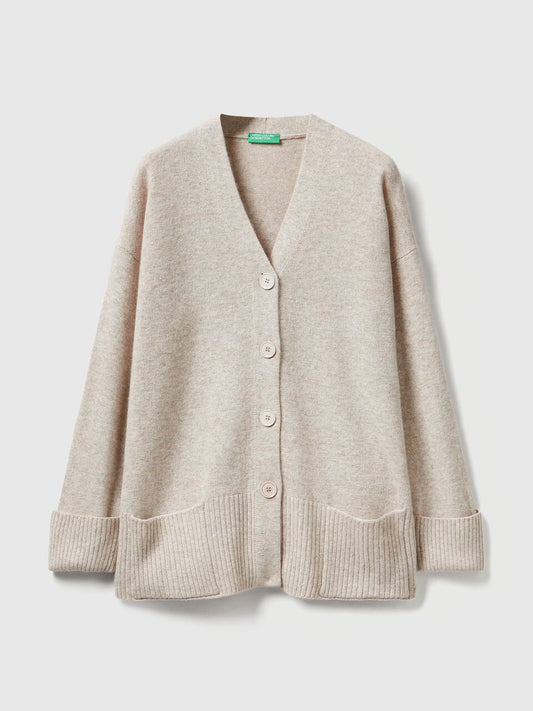 OVERSIZED FIT CARDIGAN IN WOOL BLEND
