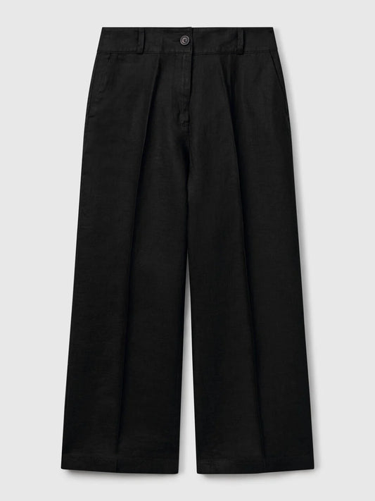 LADIES LINEN WIDE TROUSERS