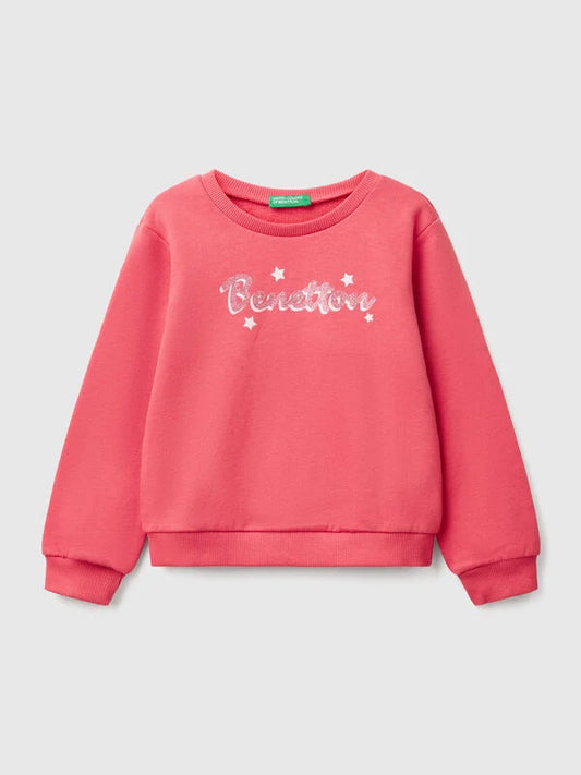 KID GIRL SWEATSHIRT WITH GLITTER PRINT