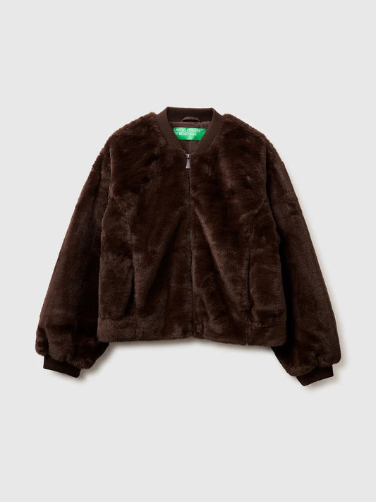 BOMBER JACKET IN FAUX FUR