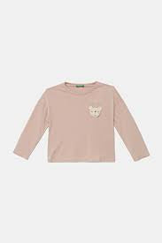 KID GIRL COTTON T-SHIRT WITH BEAR DETAIL