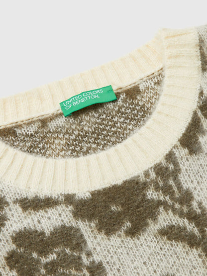 Sweater with Floral Pattern