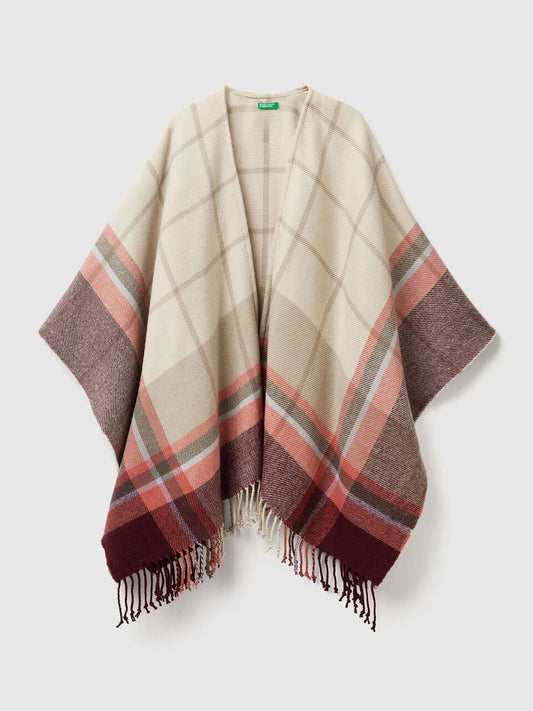 CHECK JACQUARD CLOAK