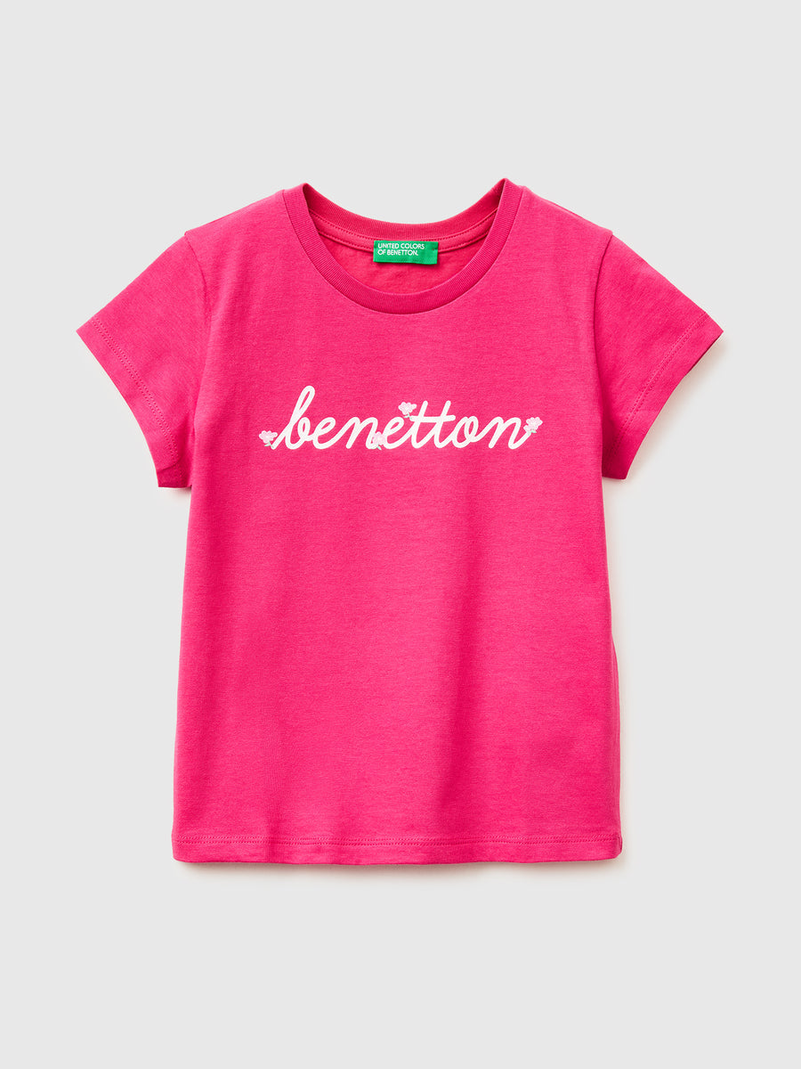 COTTON T-SHIRT GLITTER DETAIL