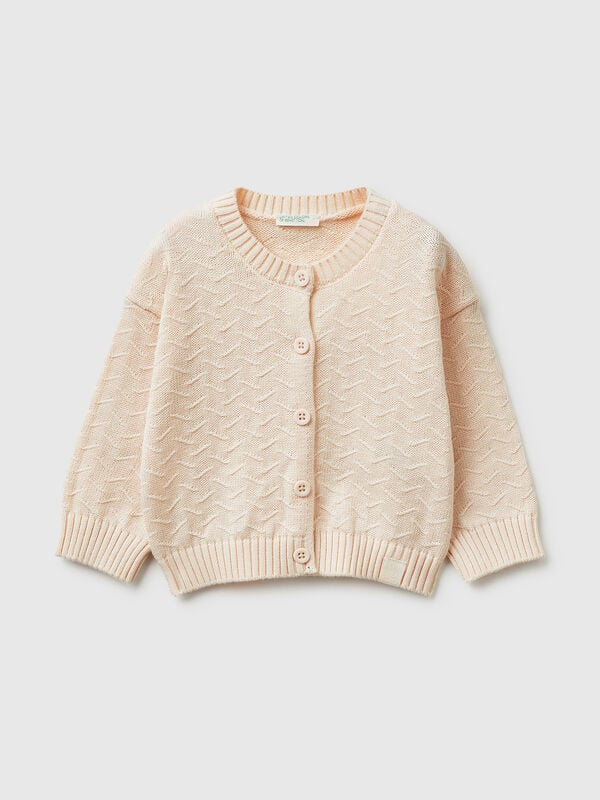ORGANIC COTTON CREW NECK CARDIGAN