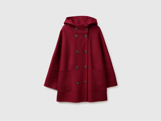 DOUBLE BREASTED COAT WITH HOOD