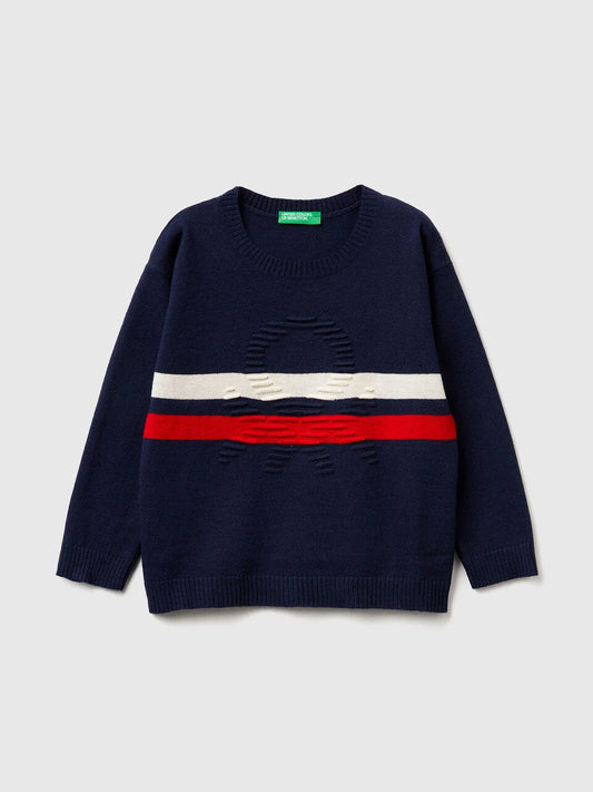 SWEATER WITH LOGO IN WOOL BLEND