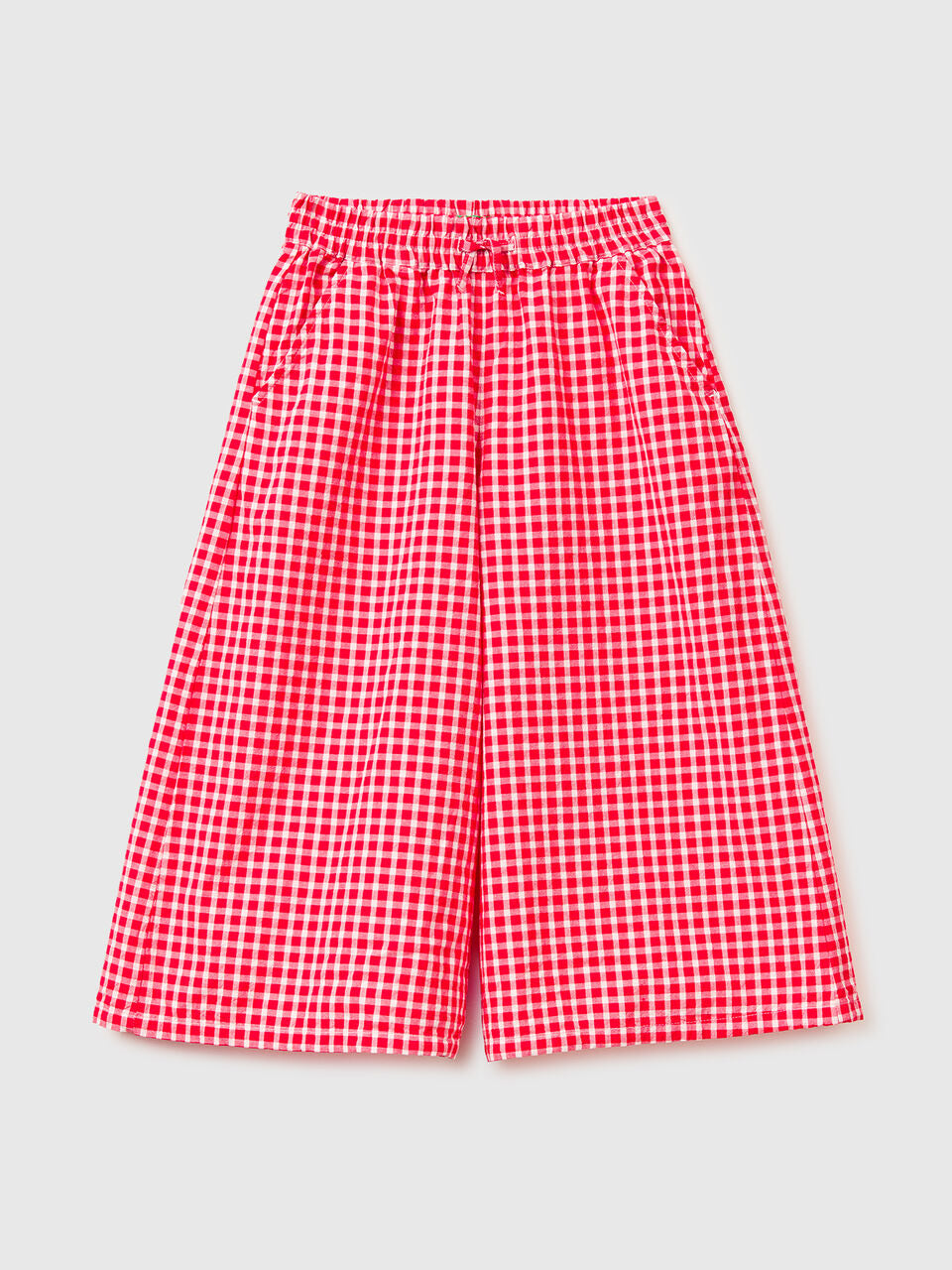 Wide fit gingham trousers