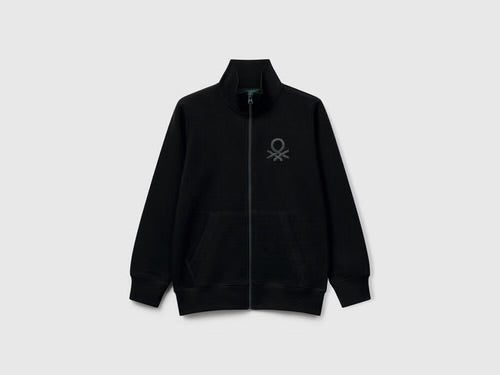 PURE COTTON SWEATSHIRT WITH ZIP