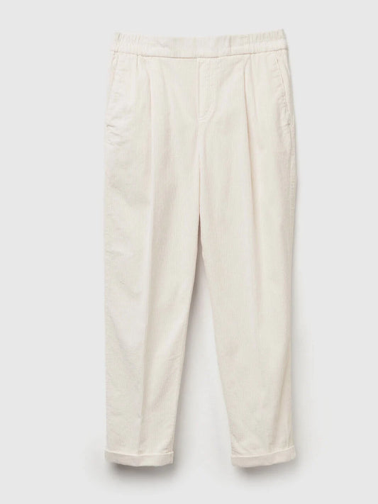 CHINOS IN VELVET WITH STRETCH WAIST