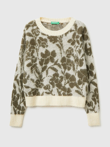 Sweater with Floral Pattern