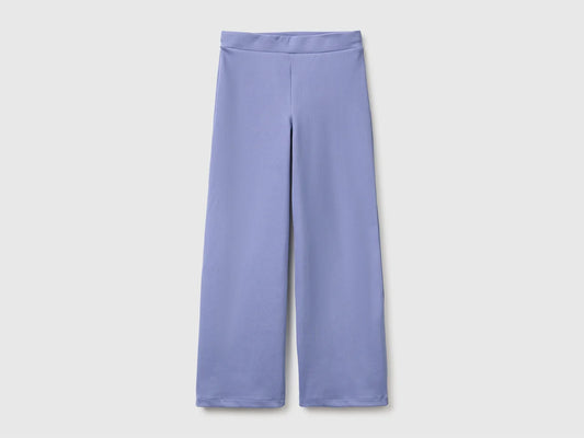 Wide leg trousers in stretch cotton