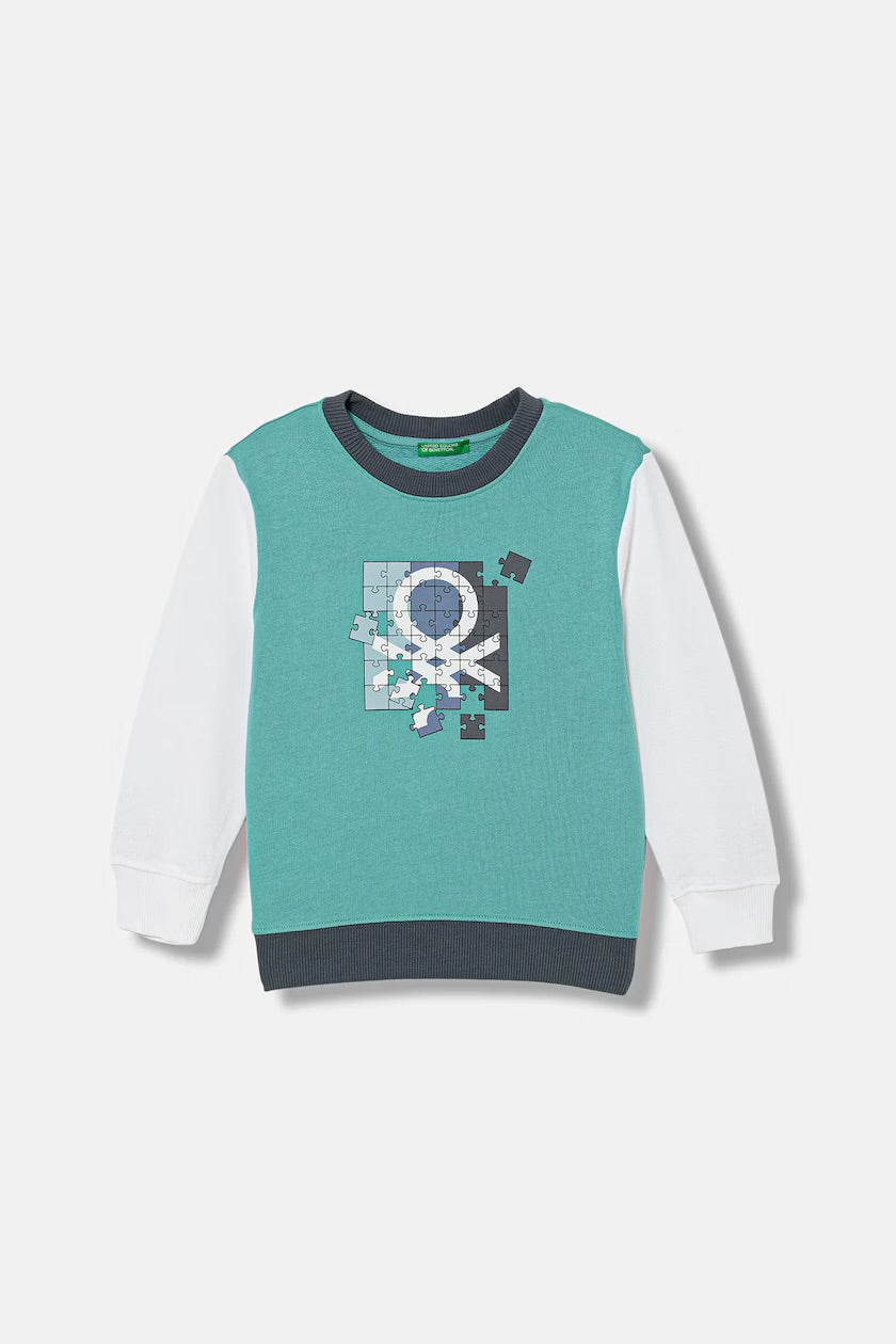 ORGANIC COTTON SWEATSHIRT WITH LOGO PRINT