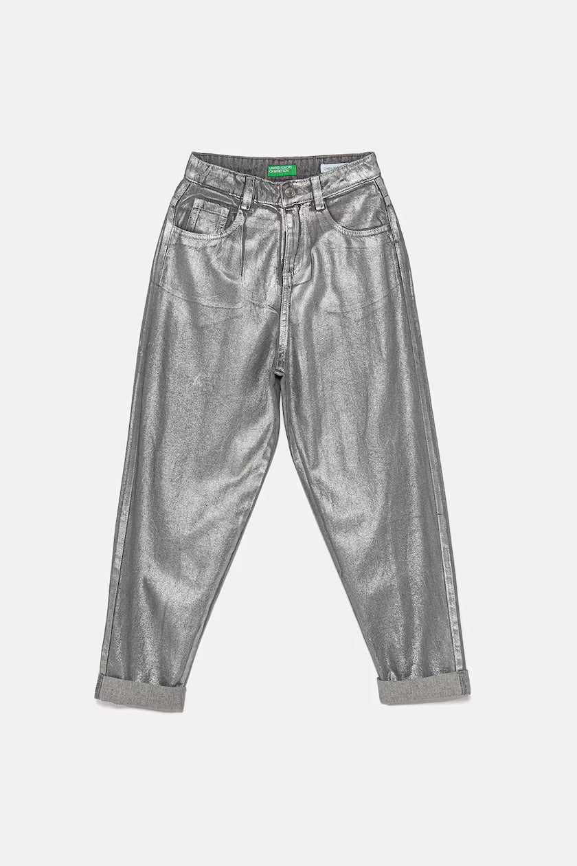 SILVER COATED JEANS