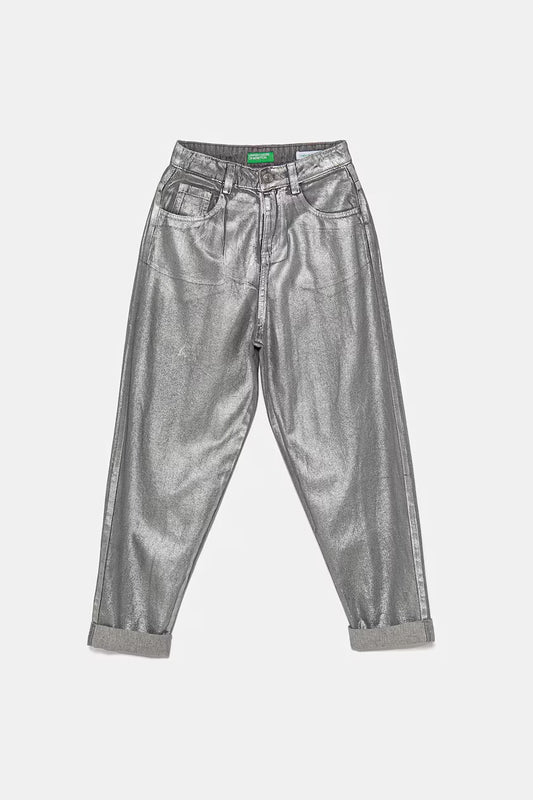 SILVER COATED JEANS