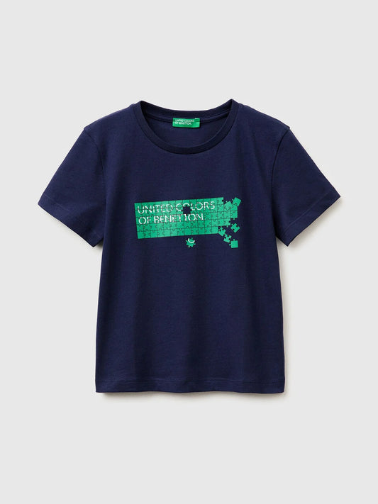 Cotton T-shirt with printed logo
