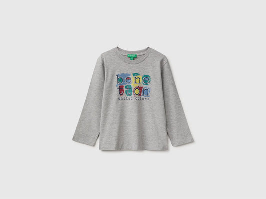 Cotton long sleeve T-shirt with print
