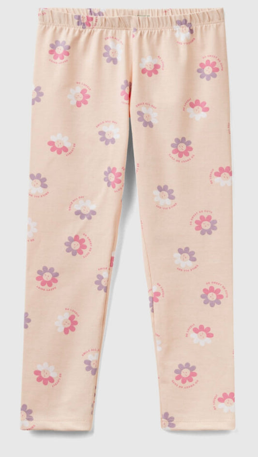 Toddler Girl Peach Floral leggings