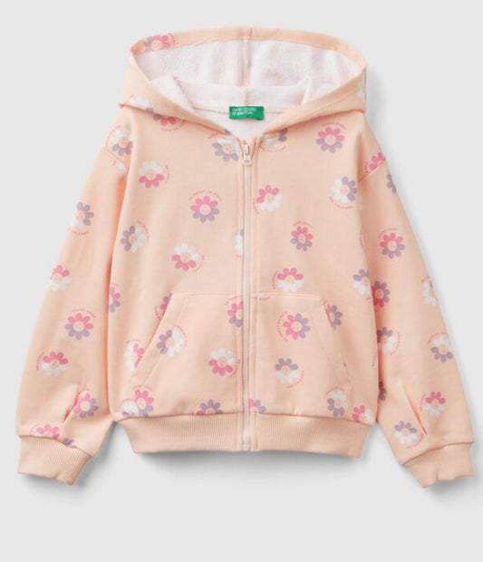 Toddler Girl Peach Floral Sweatshirt