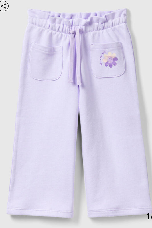 Toddler Girl Purple Wide Leg Sweatpants
