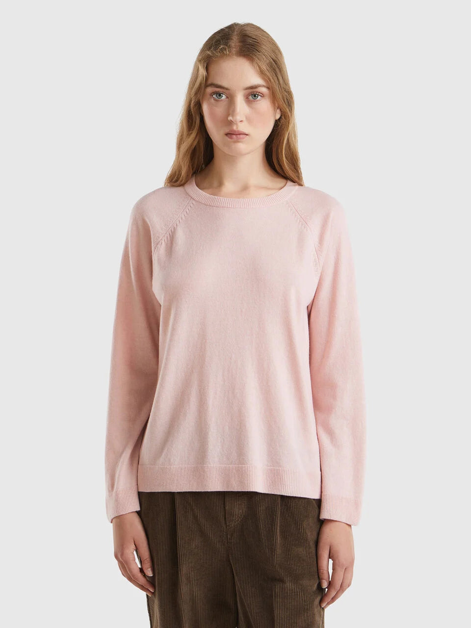 WOMENS CREW NECK CASHMERE BLEND JUMPER