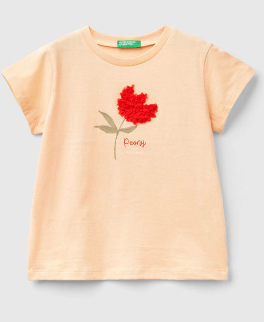 Toddler girls T-shirt with petal effect appliqué