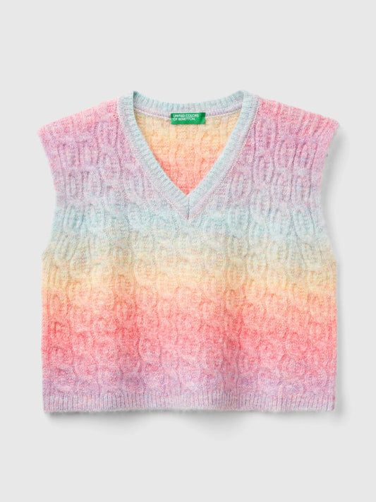 JUNIOR GIRL, CABLE KNIT VEST