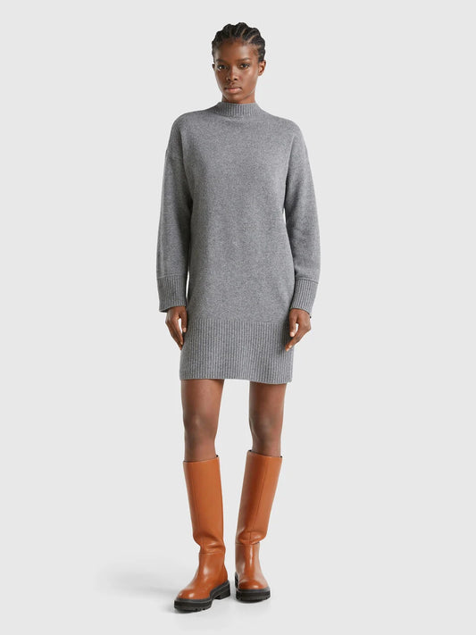 TURTLE NEVK WOOL DRESS