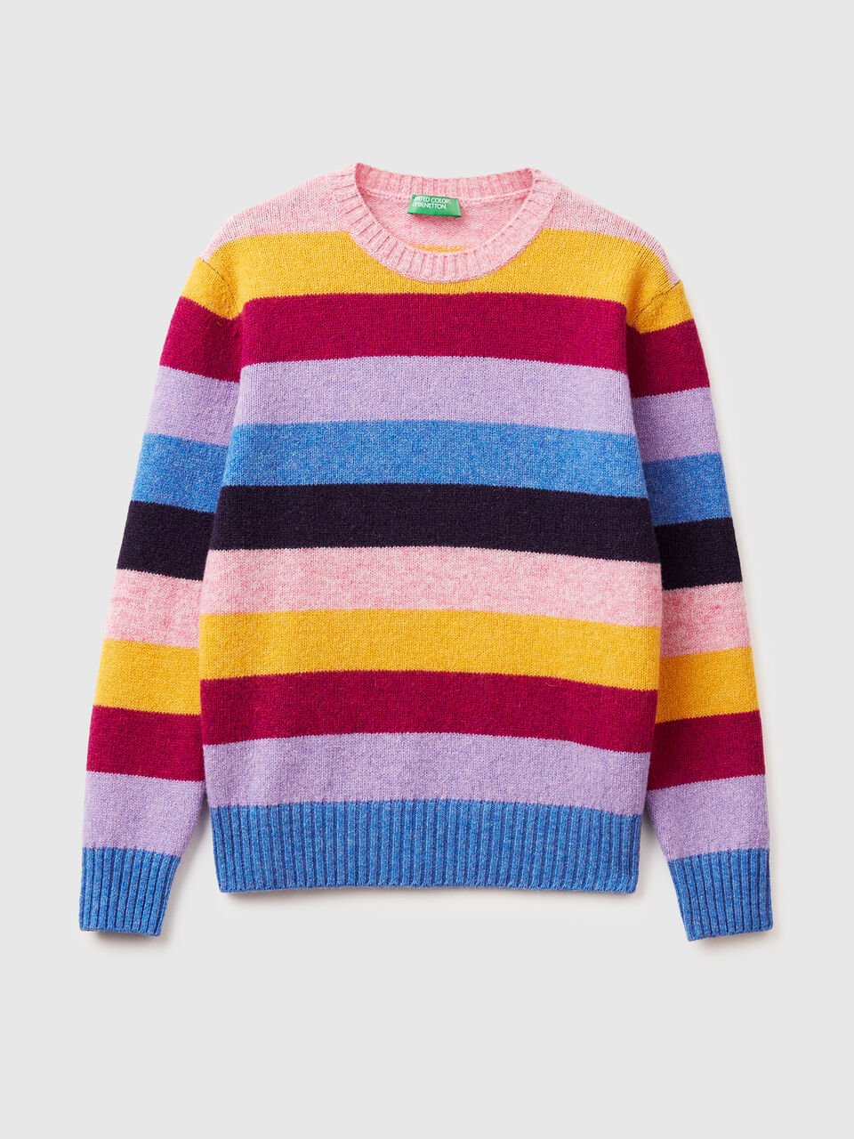 STRIPED SWEATER IN PURE SHETLAND WOOL