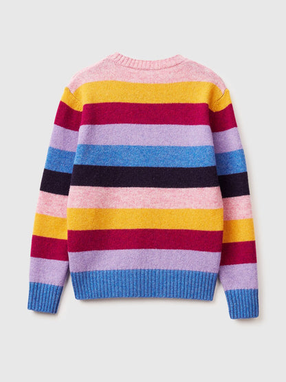 STRIPED SWEATER IN PURE SHETLAND WOOL
