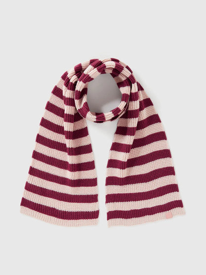 Two-tone striped knitted scarf
