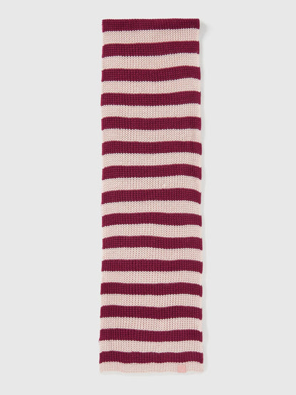Two-tone striped knitted scarf