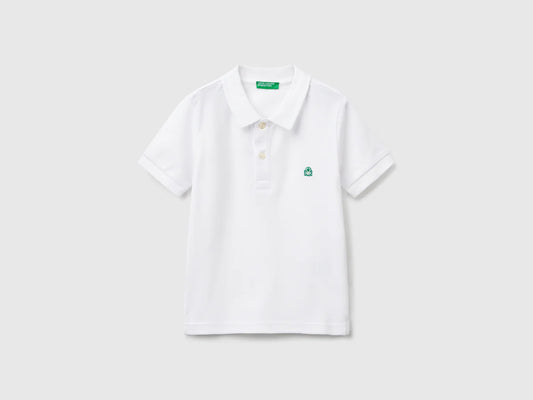Short sleeve polo in white