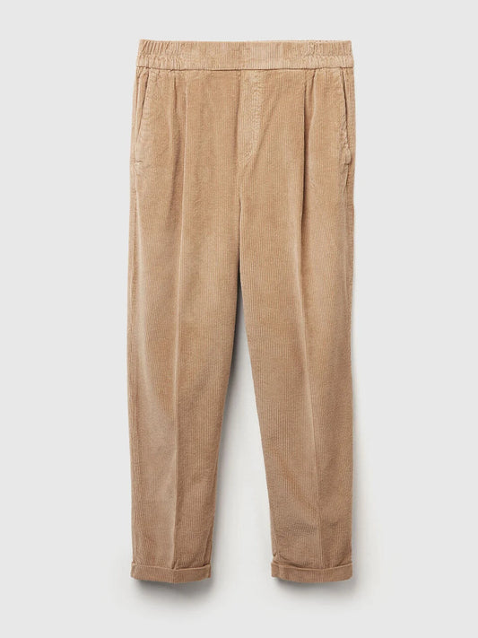 CHINOS IN VELVET WITH STRETCH WAIST