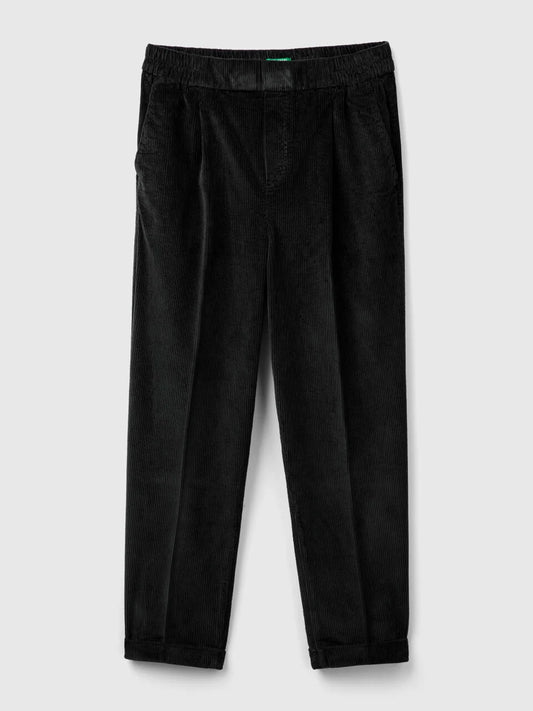 CHINOS IN VELVET WITH STRETCH WAIST