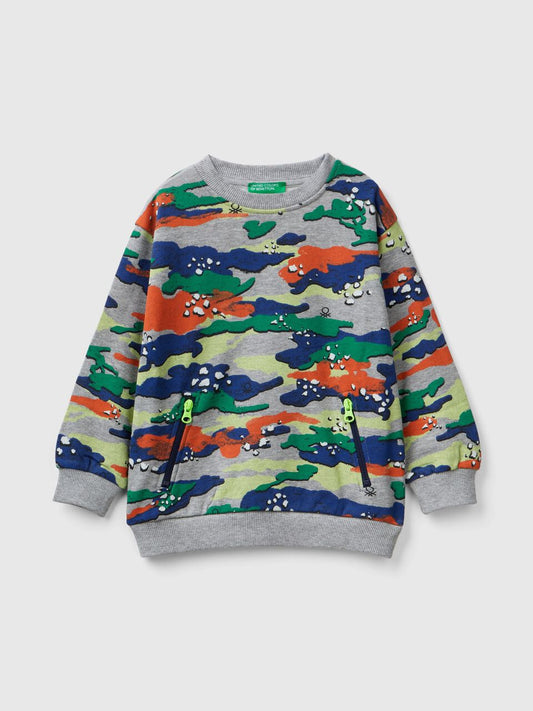 KID BOY CAMOUFLAGE PRINT SWEATSHIRT